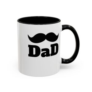Mustache Marvel: Personalized Two-Tone Mug for the Coolest Dad in Town!